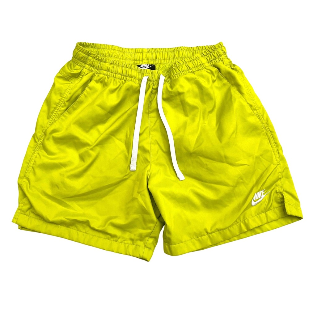 Nike Club Woven Flow Shorts Men's Small Lime Green Lined 6" Inseam AR2382-308